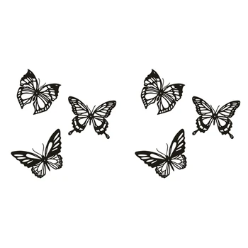 6Pcs Tauriņš, Metāla, Sienu Dekors Black Butterfly Metāla Sienas Karājas Dekoru Lauku Zemnieku Mājas Birojs Guļamistaba Dekori
