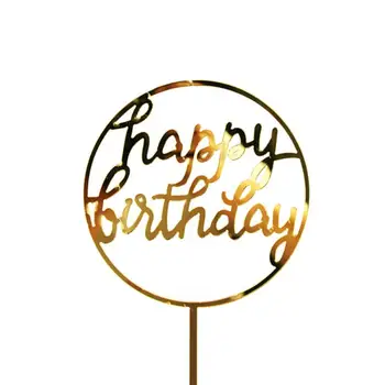 Zelta Happy Birthday Cake Topper Akrila Vēstuli Cupcake Cilindrs Zēniem Dzimšanas Dienas Svinības Kūka Dekorēšanas Piederumi