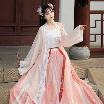 Yourqipao Seno Tradicionālo Ķīniešu Sievietes Elegants Hanfu Kleita Pasaku Izšuvumi Skatuves Tautas Deju Tērpu Retro Dziesmu Dynasty
