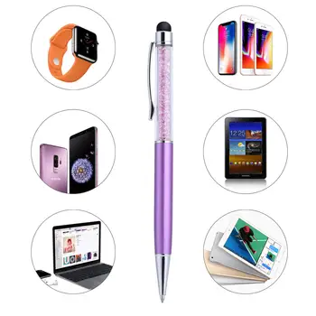 Universaly 2 in 1 Touch Pen Kristāla Lodīšu Pildspalvu, lai Visu Capacitive Touch Screen Ierīci Krāsains Irbuli par Iphone IOS