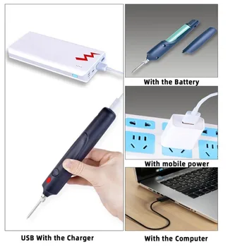 ABS Bezvadu lodāmurs Trīs ātrums (Melns USB Elektriskais lodāmurs Ātri Noņemama Baterija Temperatūras Controler