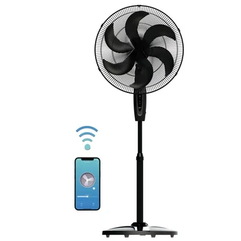 Smart WiFi Pjedestāla Ventilators, in Black