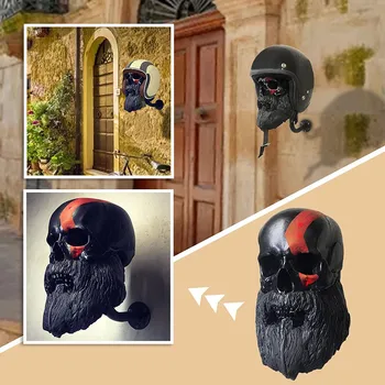 Ķivere Stāvēt Motociklu Skull Helmet Turētājs Sienas Uzstādīts Motocikla Skull Helmet Turētājs Velosipēdu Beisbola Bumbiņām Un Regbija Ķiveres