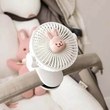 Cute Baby Klaidonis Ventilators Drošu USB Bezvadu Uzlādējamais Sport Fan Karikatūra Bezvadu Elektriskā Klipu Ventilators 2000mAh