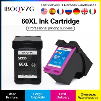 IBOQVZG 60XL tintes kasetne 60 savietojams ar hp photosmart C4780 C4783 C4795 C4799 D110a F2400 Deskjet D1660 D1663 D2530 D2545