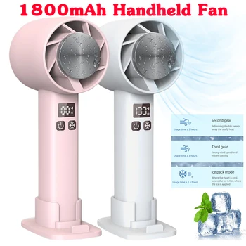 1800mAh Portatīvo Bladeless Fan Mini Rokas Ventilators, USB Uzlādējams Ultra Klusa, Ventilatori, Gaisa Dzesētāja Ventilatoru Desktop Āra Birojs