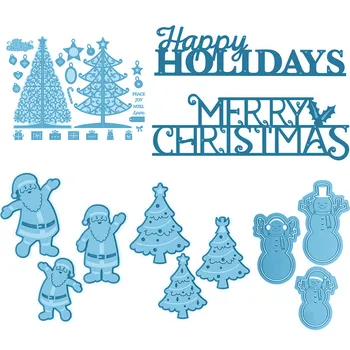 Santa Claus & Sniegavīrs & Ziemassvētku Koku zāģēšana Nomirst priecīgas Brīvdienas Diecut Par DIY Scrarpbooking Papīra Kuģi Karti, Padarot Jauno 2023