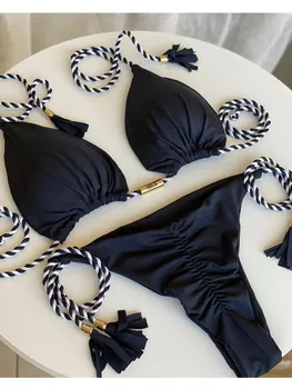 2023 Jaunu un Seksīgu Mikro Bikini Sieviešu Peldkostīms Push Up Peldkostīmi, Bikini Komplekts Siksna peldkostīms Pavada Beachwear Meitenēm